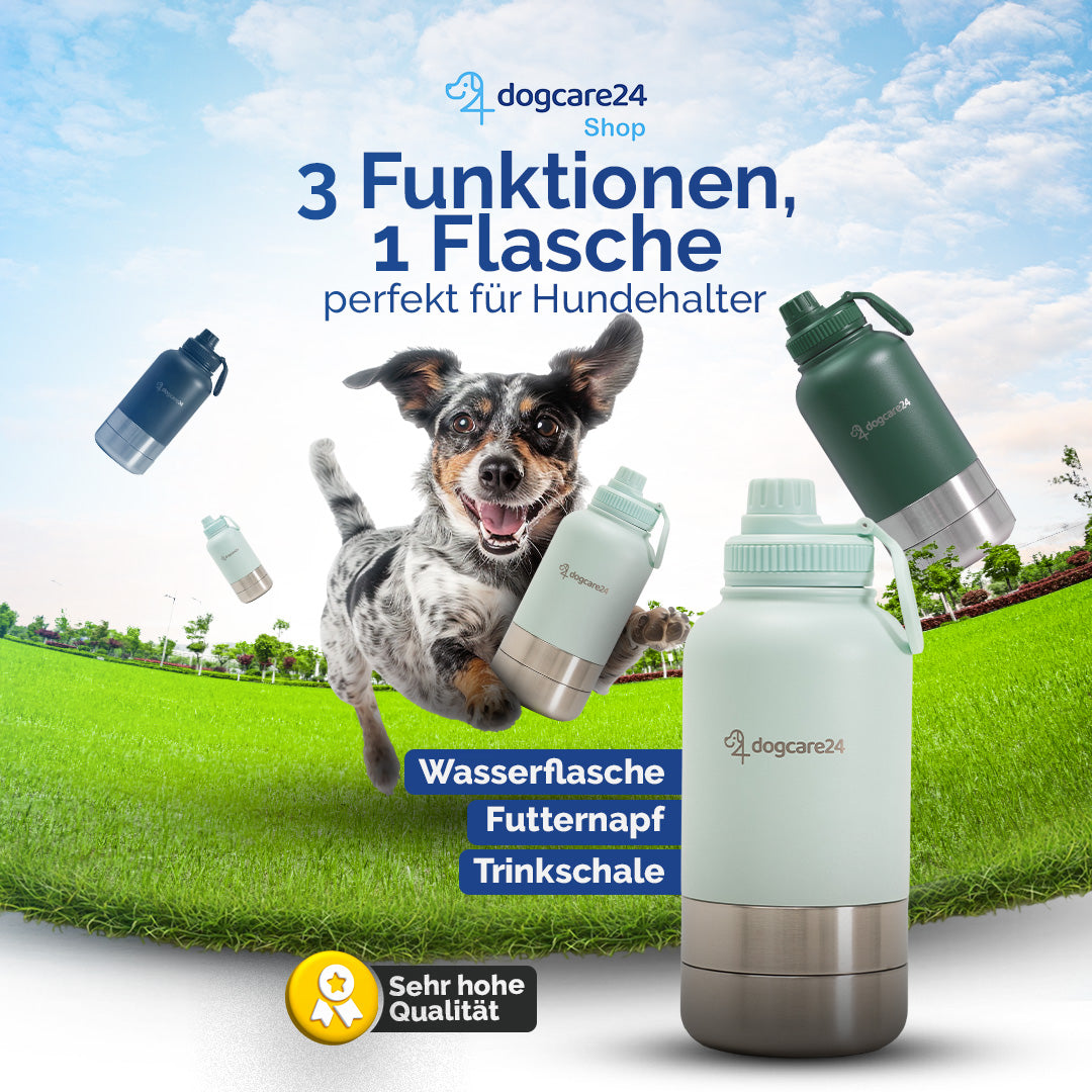 3in1 Bottle – Wasser, Futter & Napf in einem