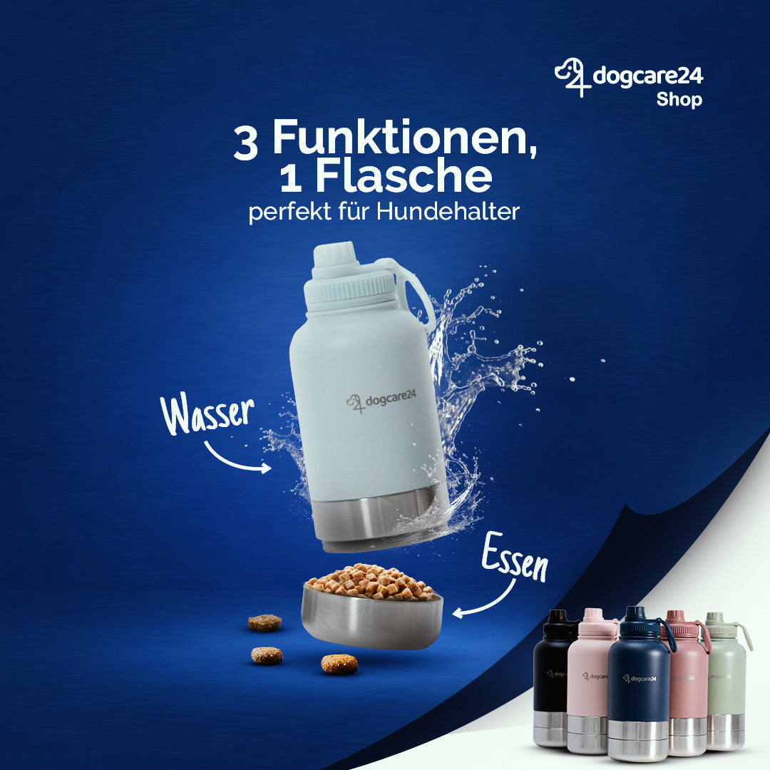 3in1 Bottle – Wasser, Futter & Napf in einem